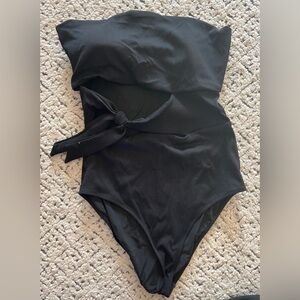 Aerie Long Large Full Coverage Strapless Cutout One-Piece Swimsuit